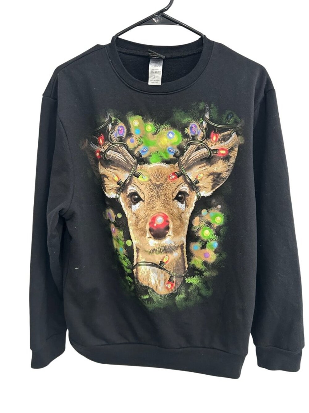 Fifth Sun Large Black Holiday Crewneck Sweatshirt Christmas Kitschy Cozycore